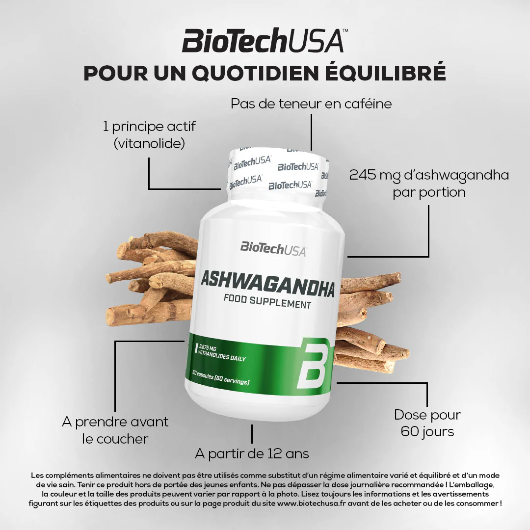 ASHWAGANDHA BIOTECH USA - 60CAPSULES - BiotechUSA